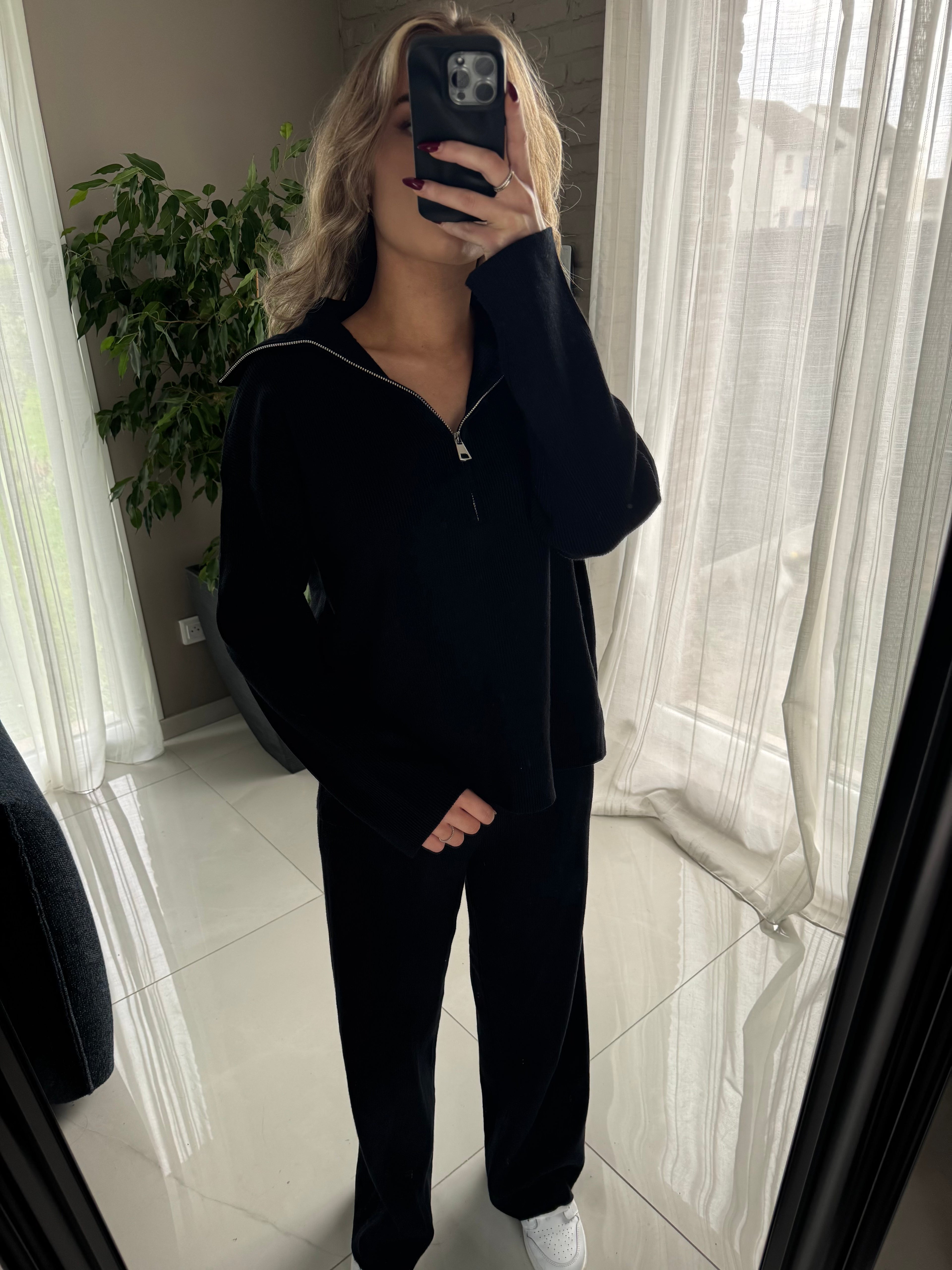 Ensemble cocooning noir en maille